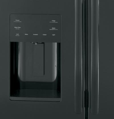 36" GE 25.6 Cu. Ft. French-Door Refrigerator - GFE26JGMBB