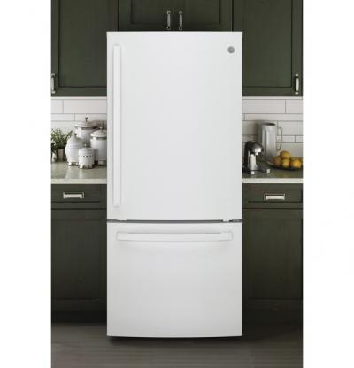 30" GE 21.0 Cu. Ft. Bottom-Freezer Refrigerator with Energy Star - GBE21DGKWW