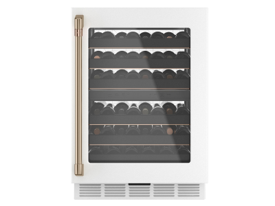 24" GE Café 4.7 Cu. Ft. Wine Cooler with 46 Bottle Capacity in Matte White - CCP06DP4PW2