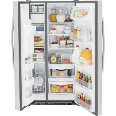 33" GE 23.2 Cu. Ft. Side-By-Side Refrigerator in Stainless Steel - GSS23GYPFS