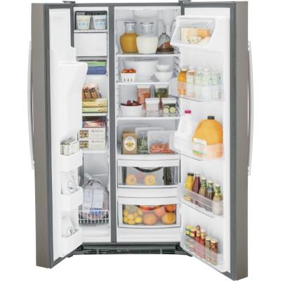 33" GE 23.2 Cu. Ft. Side-By-Side Refrigerator in Slate - GSS23GMPES