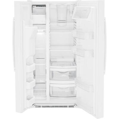 33" GE 23.2 Cu. Ft. Side-By-Side Refrigerator in White - GSS23GGPWW