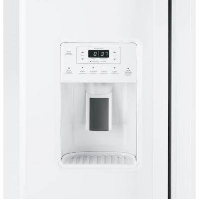 36" GE 23.2 Cu. Ft. Side-By-Side Refrigerator in White - GSS23GGPWW