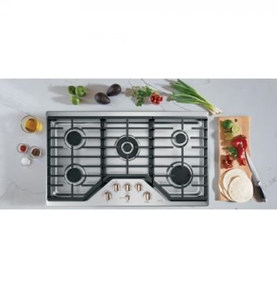 36" Café Built-In Deep-Recessed Edge-to-Edge Gas Cooktop - CGP95363MS2