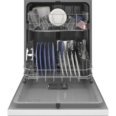 24" GE Built-In Front Control Dishwasher in White - GDF511PGRWW