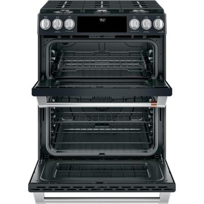 30" Café Slide-In Front-Control Double-Oven Range with Convection in Matte Black - CC2S950P3MD1