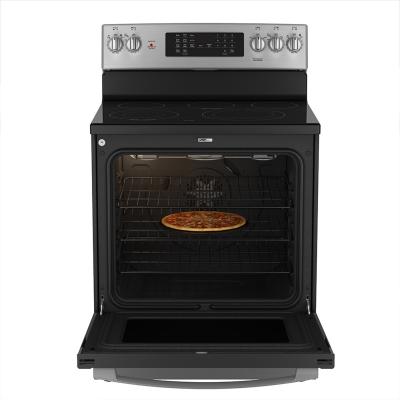 30" GE Profile Electric Freestanding True Convection Range with No-Preheat Air Fry - PCB905YVFS