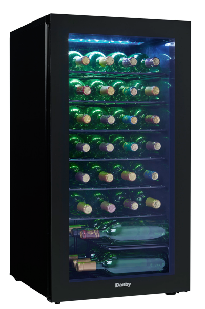18" Danby 36 Bottle Free-Standing Wine Cooler in Black - DWC036A2BDB-6