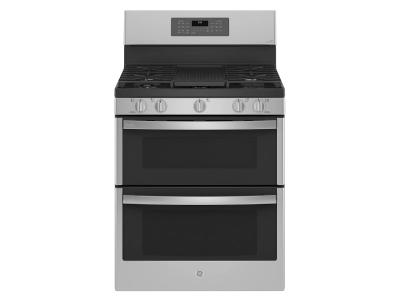 30" GE Profile Free-Standing Gas Double Oven Range in Fingerprint Resistant Stainless Steel - PCGB965YPFS