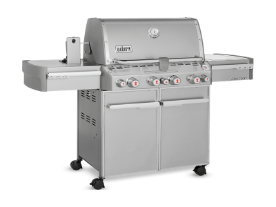 66" Weber Summit Series 4 Burner Liquid Propane Grill With Stainless Steel Side Tables - Summit S-470 LP