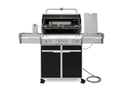 66" Weber Summit Series 4 Burner Natural Gas Grill With Side Burner In Black - Summit E-470 NG