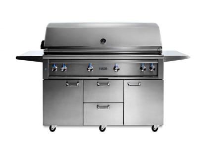 54" Lynx  Professional Freestanding Grill With 1 Trident Infrared Burner And 3 Ceramic Burners And Rotisserie - L54TRF-NG