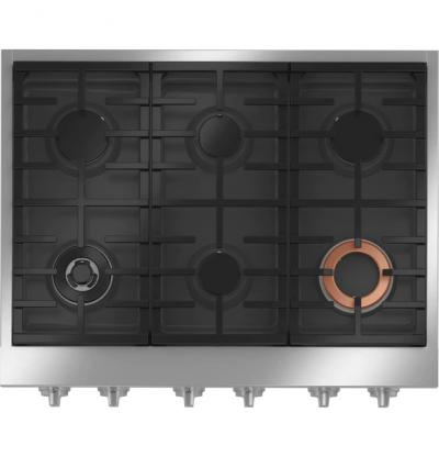 36" GE Café Commercial-Style Gas Rangetop With 6 Burners In Stainless Steel - CGU366P2TS1