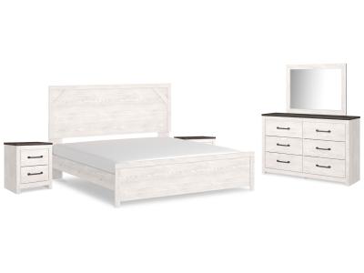 Signature Design by Ashley® Gerridan King Panel Bed Dresser Mirror and 2 Nightstands - B1190B19