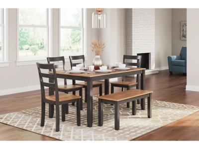 Signature Design by Ashley® Gesthaven Dining Table with 4 Chairs and Bench (Set of 6) - D396-325