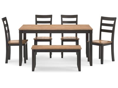 Signature Design by Ashley® Gesthaven Dining Table with 4 Chairs and Bench (Set of 6) - D396-325