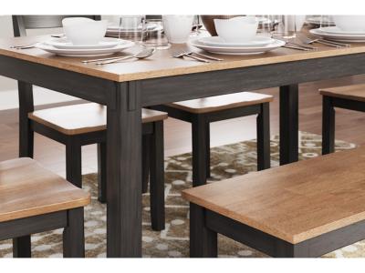Signature Design by Ashley® Gesthaven Dining Table with 4 Chairs and Bench (Set of 6) - D396-325