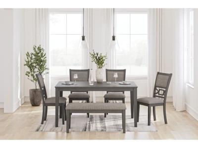 Signature Design by Ashley® Wrenning Dining Table and 4 Chairs and Bench (Set of 6) - D425-325