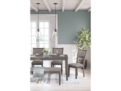 Signature Design by Ashley® Wrenning Dining Table and 4 Chairs and Bench (Set of 6) - D425-325