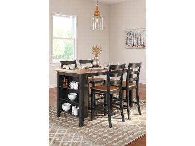 Signature Design by Ashley® Gesthaven Counter Height Dining Table and 4 Barstools - D396D2