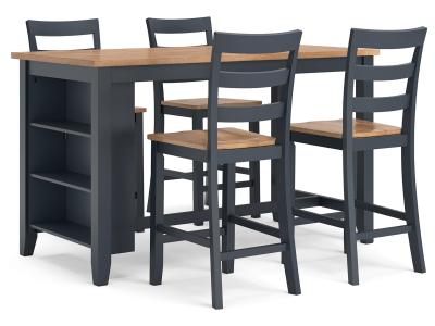 Signature Design by Ashley® Gesthaven Counter Height Dining Table and 4 Barstools - D399D2