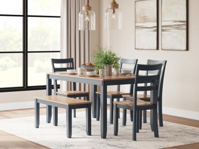 Signature Design by Ashley® Gesthaven Dining Table with 4 Chairs and Bench (Set of 6) - D399-325