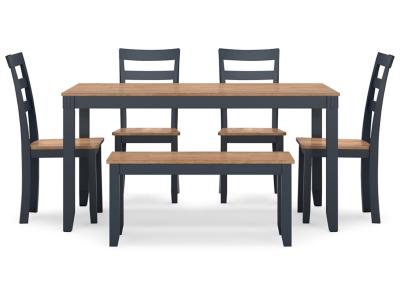 Signature Design by Ashley® Gesthaven Dining Table with 4 Chairs and Bench (Set of 6) - D399-325