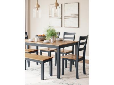 Signature Design by Ashley® Gesthaven Dining Table with 4 Chairs and Bench (Set of 6) - D399-325