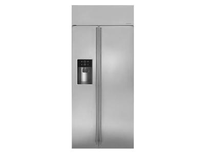 36" Monogram Built-In Side-By-Side Refrigerator with Dispenser - ZISS360DKSS