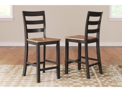 Signature Design by Ashley® Gesthaven Counter Height Dining Table and 2 Barstools - D396D3