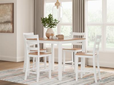 Signature Design by Ashley® Gesthaven Counter Height Dining Table and 4 Barstools (Set of 5) - D398-223
