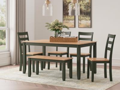 Signature Design by Ashley® Gesthaven Dining Table with 4 Chairs and Bench (Set of 6) - D401-325