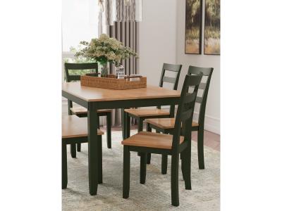 Signature Design by Ashley® Gesthaven Dining Table with 4 Chairs and Bench (Set of 6) - D401-325