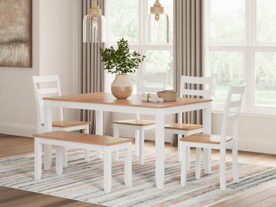 Signature Design by Ashley® Gesthaven 6 Piece Dining Set in Natural/White - D398-325