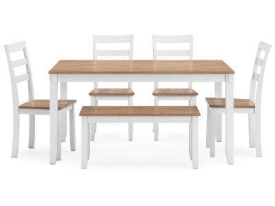 Signature Design by Ashley® Gesthaven 6 Piece Dining Set in Natural/White - D398-325
