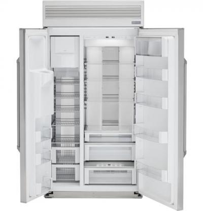 48" Monogram Built-In Professional Side-By-Side Refrigerator with Dispenser - ZISP480DKSS