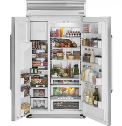 48" Monogram Built-In Professional Side-By-Side Refrigerator with Dispenser - ZISP480DKSS