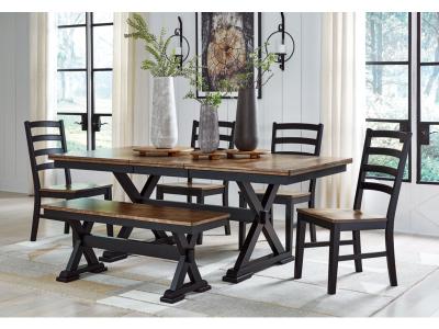 Signature Design by Ashley® Wildenauer Dining Table 4 Chairs and Bench - D634D2