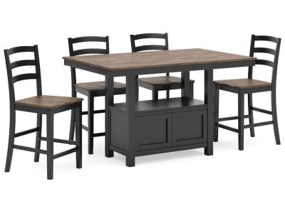Signature Design by Ashley® Wildenauer Counter Height Dining Table and 4 Barstools - D634D3