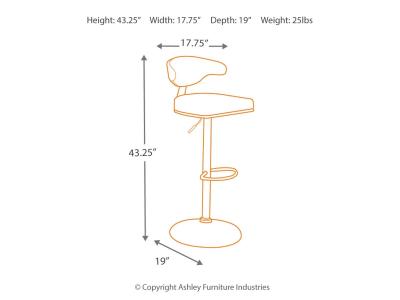Signature Design by Ashley® Bellatier Adjustable Height Bar Stool - D120-330