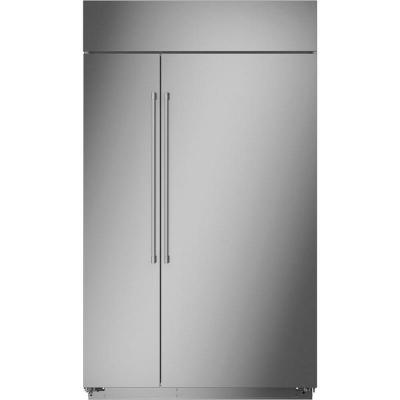 48" Monogram Built In Side By Side Stainless Steel Refrigerator - ZISS480NNSS