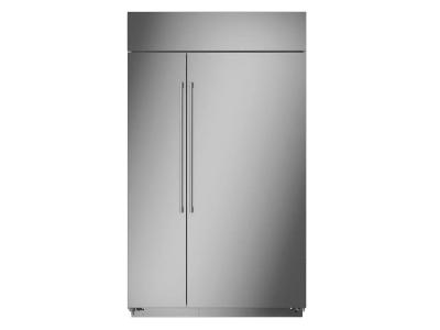 48" Monogram Built In Side By Side Stainless Steel Refrigerator - ZISS480NNSS
