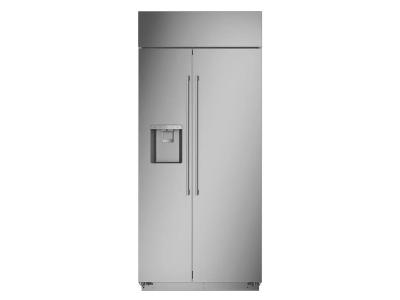 36" Monogram Built In Side By Side Stainless Steel Dispenser Refrigerator - ZISS360DNSS