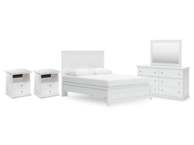 Signature Design by Ashley® Bostwick Shoals Queen Panel Bed Dresser Mirror and 2 Nightstands - B139B50