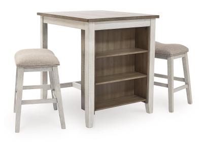 Signature Design by Ashley® Skempton Counter Height Dining Table and Bar Stools (Set of 3) - D394-113