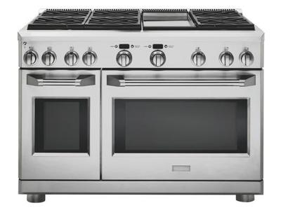 48" Monogram Dual-Fuel Professional Range with 6 Burners and Griddle (Natural Gas) - ZDP486NDPSS