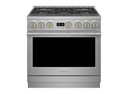 36" Monogram 5.75 Cu. Ft.  Dual-Fuel Professional Range With 6 Burners - ZDP366NTSS