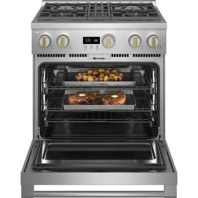 30" Monogram 5.3 Cu. Ft. Dual Fuel Professional True Convection Range in Stainless Steel - ZDP304NTSS