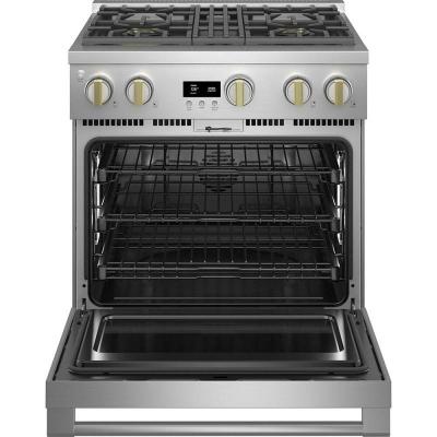 30" Monogram 5.3 Cu. Ft. Dual Fuel Professional True Convection Range in Stainless Steel - ZDP304NTSS