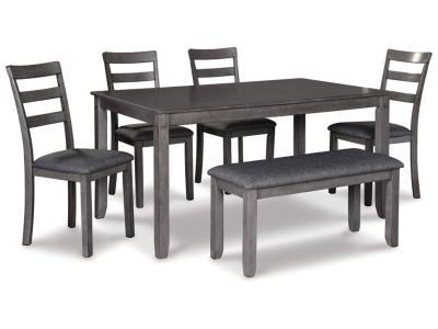 Signature Design by Ashley® Bridson Dining Table and Chairs with Bench (Set of 6) - D383-325